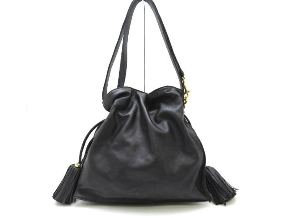 Loewe Flamenco Crossbody Bag Sheepskin Noir Black Gold Plated